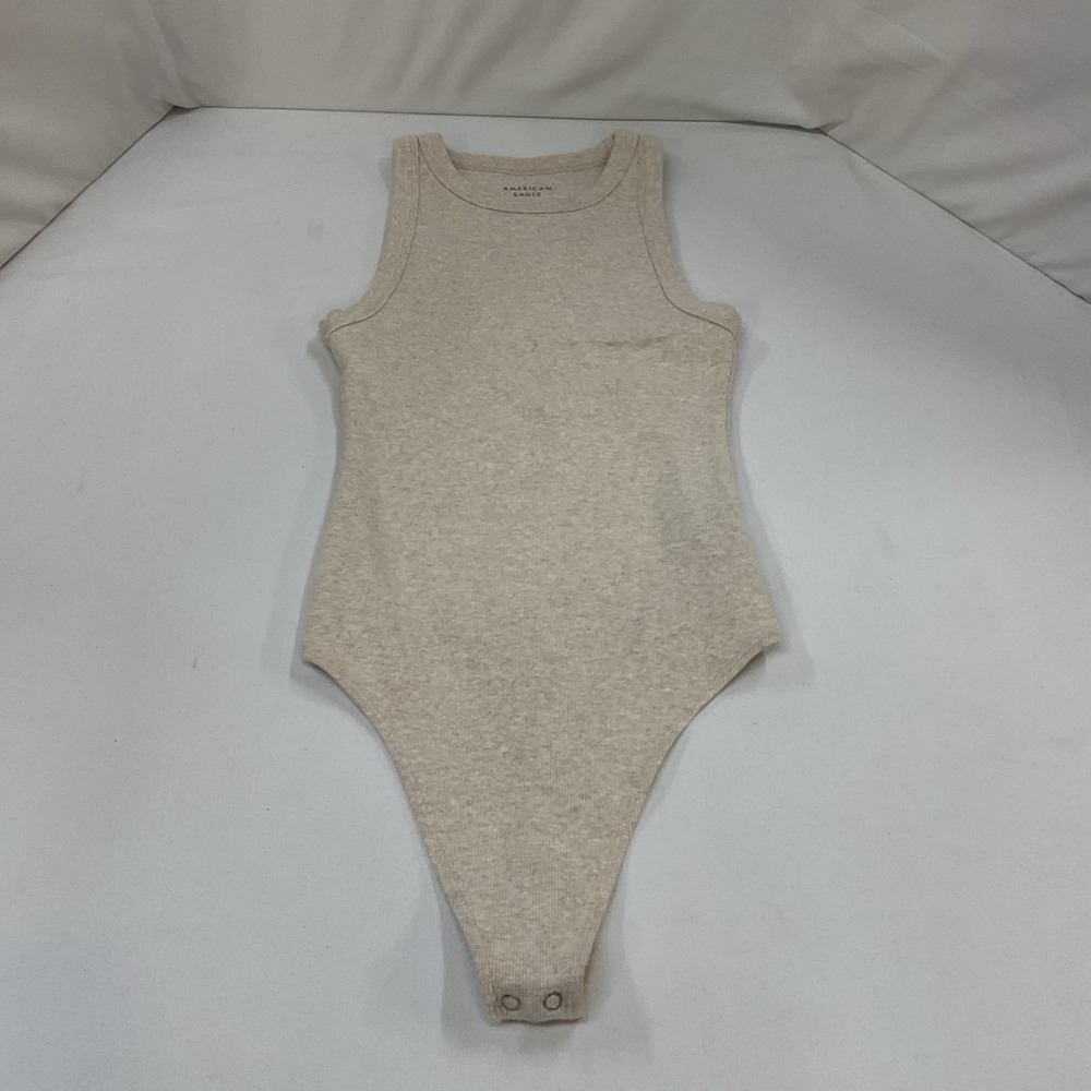 American Eagle Heathered Cream Tank Top Body Suit Size XS Everyday Fitted‎